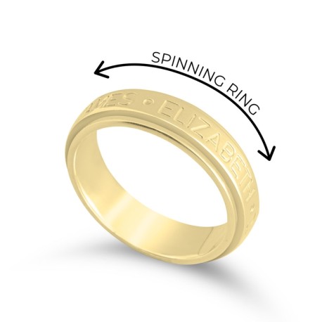 Anillo Giratorio con Nombres Grabados