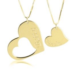 Collar de Corazón Grabado Madre e Hija