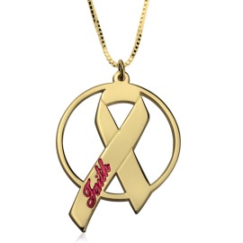 Collar de Cáncer de Mama con Nombre Grabado